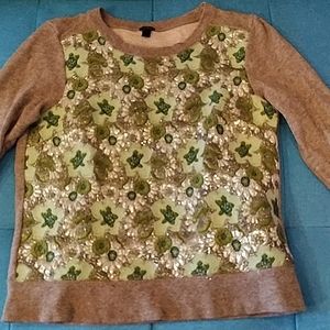EUC JCrew metallic embroidery sweatshirt S